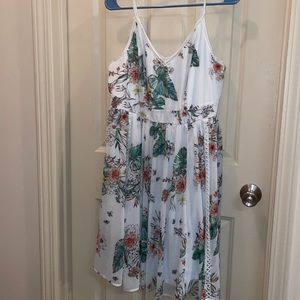 Layered white floral sundress! NWOT